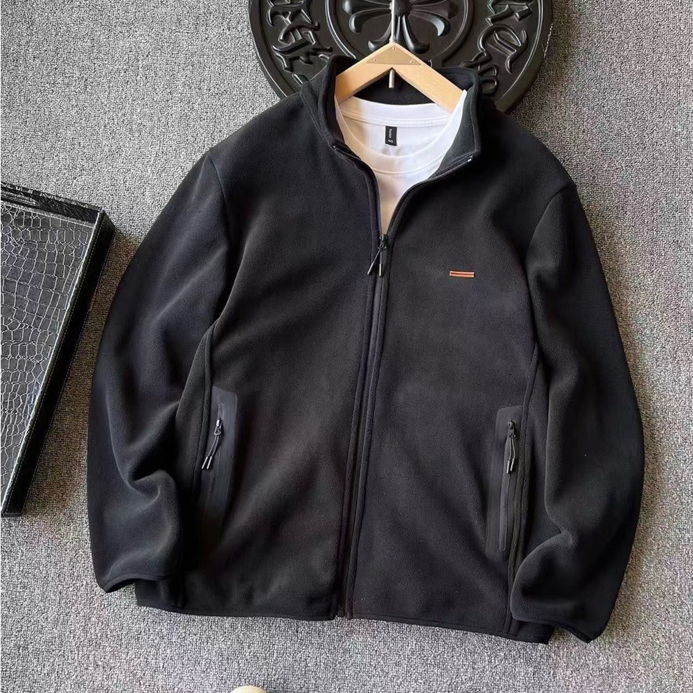 Men's Black Full-Zip Fleece Jacket